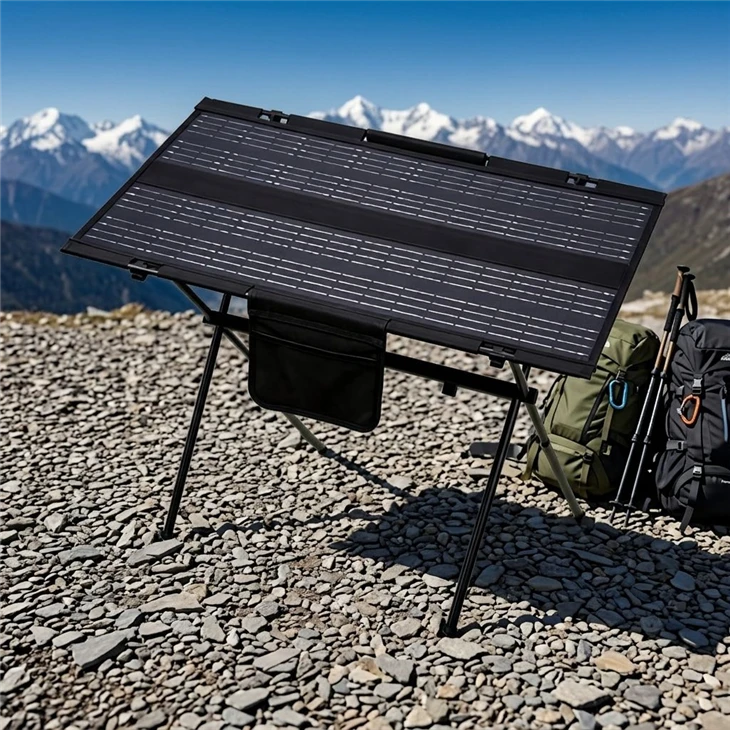 Solar-Powered Rechargeable Aluminum Alloy Folding Table